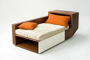 Modern adaptable storage bed with minimalist design and modular features. Perfect for small spaces and contemporary interiors photo