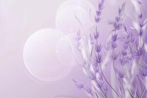 Desaturated soft lavender background minimalist circle element creates calm effect in picture photo