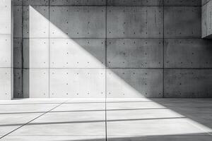 Desaturated loading dock muted concrete industrial zone diffused light building seems calm photo