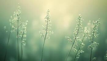 Soft green background with blurred effect creating minimalist desaturated scene feel calm serene photo