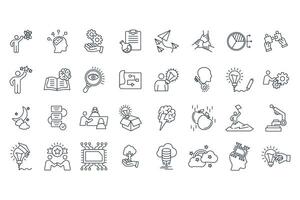 Innovation icon set . Innovation pack line elements for infographic web. vector