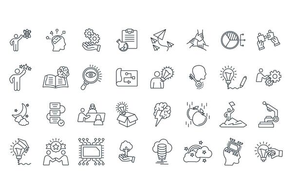 Innovation icon set . Innovation pack line elements for infographic web.