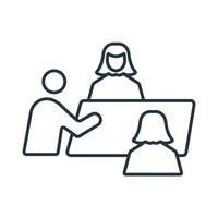 Teamwork flat icons symbol line elements for infographic web vector