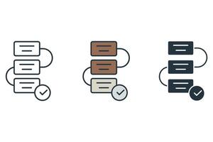 planification flat icons symbol line elements for infographic web vector
