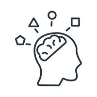 Critical thinking flat icons symbol line elements for infographic web vector