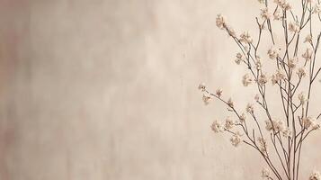 Elegant Dried Floral Branches Against Neutral Textured Background photo