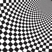 Optical checkered illusion background. Magic psychedelic pattern, swirl illusions and hypnotic abstract card. vector
