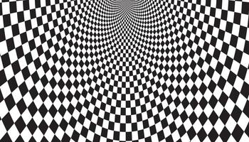 Optical checkered background. Magic psychedelic pattern, swirl illusions vector