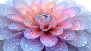 Close-up of a flower with water droplets on its petals photo