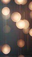 Muted light beams softly glow in a vertical composition, forming a sleek and contemporary background. photo