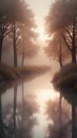 A calming vertical view of soft hues blending on the horizon, ideal as an open, tranquil background. photo
