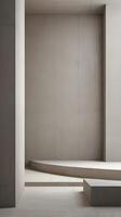 A minimalist vertical background of smooth concrete with faint linear patterns, creating a modern aesthetic with blank space. photo
