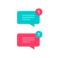 New chat text message notice icon or received incoming notification chatting speech bubble symbol isolated clipart vector