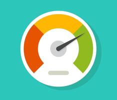 Speedometer gauge dial icon isolated or pressure progress power bar flat symbol, concept of scoring measure level indicator or performance scale meter modern design vector