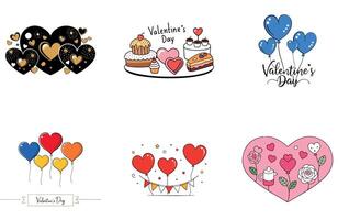 Sweet Valentine Bundle - A Happy. Colorful Collection Icons vector