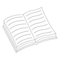 Coloring book of open notebook vector