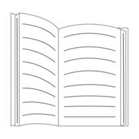 Coloring page of open book vector
