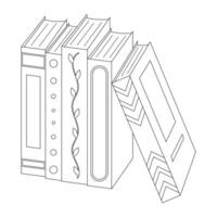 Coloring book of stack of various books vector