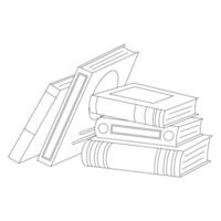 Coloring book of different books stand and lie vector