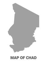 Simple flat Chad map Grey vector