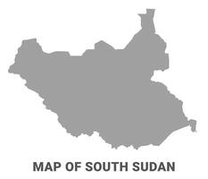 Simple flat South Sudan map Grey vector