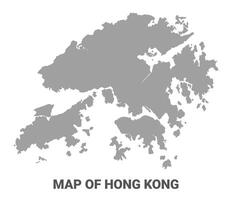 Simple flat Hong Kong map Grey vector