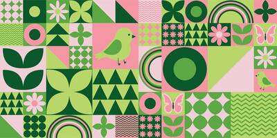 Spring geometric pattern for cover, label, packaging vector