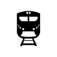 Train, subway flat icon black for transportation apps and websites vector