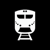 Train, subway flat icon white for transportation apps and websites vector