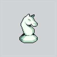 Pixel illustration Chess Knight. Chess Horse. Chess Knight Horse Icon pixelated for the pixel art game and icon for website and game. old school retro. vector