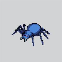 Pixel illustration Spider. Spider Tarantula Insect Icon pixelated for the pixel art game and icon for website and game. old school retro. vector