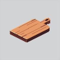 Pixel art illustration Cutting Board. Pixelated Cutting Plate. Kitchen Cutting Board Plate Pad Icon pixelated for the pixel art game and icon for website and game. old school retro. vector
