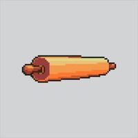 Pixel art illustration Rolling Pin. Pixelated Kitchen Roll. Kitchen Rolling Pin Icon pixelated for the pixel game and icon for website and game. old school retro. vector