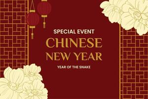 blooming chinese new year background template vector
