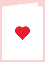 A White Letter Paper Folded Into Two with Red Love vector