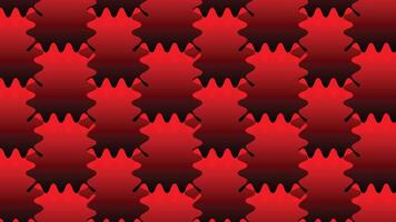 A red and black pattern with many black shapes vector