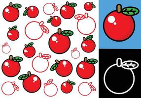 The pattern design of cerry fruit vector