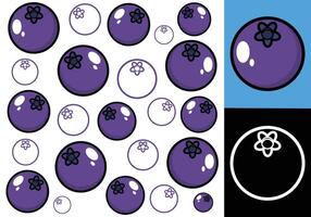 Blueberry fruit pattern design vector