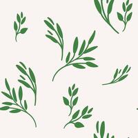 Elegant abstract herbal pattern featuring leaves. Ideal for surface design, fabric, paper and etc. vector