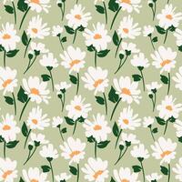 Dreamy abstract chamomile pattern with delicate leaves, perfect for textile and decor. vector