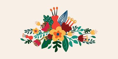 a colorful bouquet of flowers is shown on a white background vector