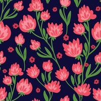 Cute floral seamless pattern featuring fields flowers and hearbs. Perfect for wrapping, textile, fabric, cover and more vector