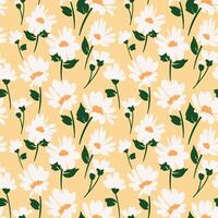 Fluid and artistic chamomile pattern, perfect for surface design and wallpaper. vector