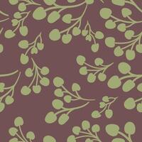 a pattern with green leaves on a brown background vector