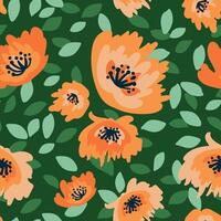 fired floral seamless pattern featuring fields flowers and hearbs. Perfect for wrapping, textile, fabric, cover and more vector