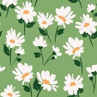 Elegant abstract floral pattern with chamomiles and leaves. Ideal for surface design, fabric, paper and etc. vector