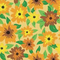 Sunny floral seamless pattern featuring fields flowers and hearbs. Perfect for wrapping, textile, fabric, cover and more vector