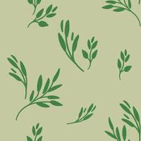 a light green background with leaves on it vector