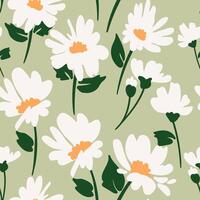 Elegant abstract floral pattern including chamomiles and leaves. Ideal for surface design, fabric, paper and etc. vector
