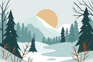 A Winter's Day in the Mountains vector